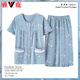Yalu High-End-Mutter-Pyjamas für Frauen im Sommer reines Baumwoll kurzärmelige Kurzhose dünne Baumwoll mittlere Alter und ältere Menschen können sie außerhalb von 6626 XL tragen [120-140jin [Jin gleich 0,5 kg]]]