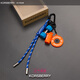Korsberry Keychain Costa Fitness Bag Dumbbell Decoration Power Men and Women High apariencia Azul Naranja-MIU Twisted Ring Rope
