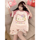 Rindu Pyjamas für Frauen im Sommer Pure Cotton Kurzärmelige Cartoon Student Großgröße süße Studentin Hauskleidung und Fett Plus-Size-Anzug GD-897 M [75-95jin [Jin entspricht ungefähr 0,5 kg]]