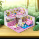 Villa House Girls Series reunió a los bloques de construcción de Lego LEGO juguetes para niñas para niños Princess Castle de 6 a 12 años de piso doble - Wangwang Home + 2 figuras + con luces 1048