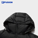 FILA FUSION Fila trendy brand down jacket for women 2025 winter new casual loose warm hooded jacket, black-BK M 165/84A/M