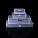 PP transparent plastic lock box with lid desktop organizer small accessories jewelry box portable parts storage box empty box large lock (14.4*8.5*3.4)/1 piece
