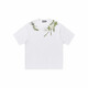 Jiaojing Hash et Cuel American Alphabet Plant Fleur Round Cou Round T-shirt à manches courtes pour hommes et femmes Summer S1049 # White M