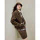 
Inman Air Layer Suede Short Jacket 2025 Autumn Women's New Retro Maillard Loose Jacket Coffee S