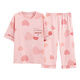 
Yalu pajamas for women in summer cotton 2025 new short-sleeved Korean sweet summer home clothing summer suit 9855 set M recommended 80-100Jin [Jin equals 0.5 kg] wear