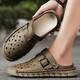 Außensandalen Männer 2025 Neue Baotou -Sandalen Herrenschuhe mit atmungsaktivem, weicher Sohle reiner Mikrofaser -Leder -Sandalen Khaki [Mikrofaserleder A675] 42