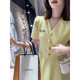 Frauen 2025 Sommer Neues französisches Design kleiner taillengekümmerter Slim Princess Kleid D1478 Yellow L [110-120jin [Jin entspricht 0,5 kg]]]