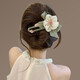 Genbe temperament flower one-line clip women's 2025 new high-end hair clip back head super fairy duckbill chuck headdress beige flower duckbill clip [1]