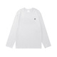 Ziweiqi trendy brand men's long-sleeved cotton spring and autumn base shirt heavy top Japanese cotton shirt white loose letters white cotton long-sleeved - 1365 S [Suggested 90-115Jin [Jin equals 0.5 kg]]