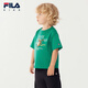 FILA【套装】斐乐童装儿童短袖T恤短裤2025年秋季新款休闲两件套 篱绿-GN 130