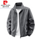 Pierre cardin 2025 new spring and autumn stand-up collar jacket for men thin jacket for men casual spring and autumn waterproof thin style knitted 9928 hooded-khaki M
