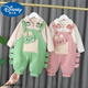 Disney baby girl spring suit girl spring autumn style fashionable 2 children's clothes spring 3 baby overalls children's clothing one year old brown rabbit animal strap long sleeve suit AC 100 recommended 90-100cm 1 and a half years old-2 years old