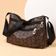 
PSVORT new versatile and atmospheric middle-aged women's bag mother bag multi-layer soft leather one-shoulder crossbody bag mother-in-law bag crossbody bag big flower