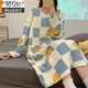Modal 2025 Neues Nachthemd für Frauen lange Ärmel mittleren Herbst-Cartoon Lose Over-Knie-Pyjamas Dress Home Frühling und Herbst 16857 m