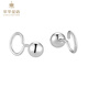 Cuihua platinum pt950 round ball bean earrings platinum jewelry anniversary gift for girlfriend and wife birthday gift round ball earrings about 1.2g