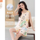 Modal nightgown for women in summer 2025 new fat sister sleeveless vest with chest pad anti-convex dot set plus size loose FY-9855 M [80-100Jin [Jin equals 0.5 kg]]
