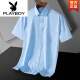 Playboy (Playboy) Daddy Sommer Kurzarm Shirt Top 2025 Neues lässiges loser Herren-Shirt Daddy Kurzärmler Kleidung DX6624 40 Gewicht über 130145jin [Jin ist 0,5 kg]