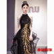 Bajintu black gold halter neck evening dress new style banquet engagement high-end light luxury host art exam performance adult ceremony black gold-halter neck L