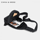 Kouyi new product gift gift trendy brand men's crossbody bag 2025 new fashion functional style postman bag breast bag commuting men's bag black black_Father's Day gift practical