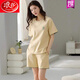 Pyjamas Langsha pour femmes en été en coton pur en été pour femmes, simple style de coton décontracté et mince pour les vêtements de plein air. Z9857 M recommandé 80-100jin [Jin est égal à 0,5 kg]