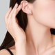 Chao Acer Bo Ya Fangyuan platinum earrings for women PT950 earrings with brushed geometry as a gift for your girlfriend. Priced labor cost 290 yuan, 2g, one pair (free silicone earplugs)