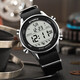 
SYNOKE Men's Sports Trendy Electronic Watch Canvas Nylon with Waterproof Outdoor Sports Climbing 9853 Black