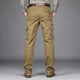 MONTAGUT (MONTAGUT) broken code 2025 autumn men's outdoor thick overalls men's pure cotton casual pants large size loose multi-bag pants length 9923 military green-thick model 30 two feet three