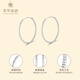 Cuihua pt950 sparkling platinum earrings, simple and versatile earrings for women, a birthday gift for your girlfriend and wife, a pair of platinum earrings, about 2.2g