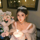 SMVP新娘头饰皇冠欧美婚纱饰品水钻发箍公主生日合金王冠送女友老婆媳 16#马眼银仿宝石皇冠(A07-25)