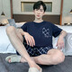 2025新款睡衣男夏季棉质薄款短袖短裤套装青少年休闲家居服可外穿 HDE9925 L