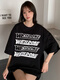 WE11DONE trendy brand summer American letter printing loose cotton short-sleeved niche ball suit couple T-shirt men and women black (retro 1506) M