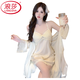 Langsha (Langsha) Leichter Luxus sexy Pyjamas reiner Eis Silk Neuer Stil für Frauen Frühlings- und Herbst -Frauen -Nachthemd für Spring Damen Spring- und Herbst -Asketische Serie XS6227 Blue M [Empfohlen 100 Jin [Jin gleich 0,5 kg]]]
