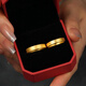 Only a pair of Shenzhen Shuibei gold safe and sound rings gold silver-wrapped ancient ring to send girlfriend 520 Valentine's Day gift safe and sound ring 0.4g 5D hard gold + No. 9