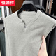 Hengyuanxiang Henry Collar Sweater Men's Autumn 2025 New Simple Mature Stable Design Soft Waxy Bottoming Top Sweater Dark Gray M