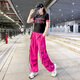 勤度尊巴舞蹈服套装jazz跳舞衣服爵士舞服装女夏街舞广场舞演出服运动 8827红色上衣+6627白裤-套装 M [80-105斤]