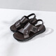 Aocon offizielle Sandalen Männer echtes Leder bequeme Strandschuhe trendige Sandalen lässig zweifarbige Kopfschicht Cowide Herrenschuhe braun 1243721038 40 250mm