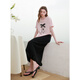 Three Color 2025 Summer New Elegant Skirt Organya Spliced Lace Straight Skirt Slit Long Skirt M Classic Black M