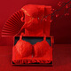 Uggly Zodiac Year Ehe rot Unterwäsche Frauen gestickt mit Stahl ringfreie Anti-Sagen-Brüste sammeln obere Unterstützung BH Set 6624 [Geschenkbox] 85b