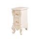 
European-style mini bedside table simple narrow storage cabinet small bedside cabinet storage cabinet two-pull small cabinet pastoral telephone table 9866 ivory white gold scribbling whole installation