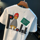 Camiseta de camiseta de camiseta estampada de graffiti estampada de Mishide, camiseta suelta de media manga holgada, algodón xinjiang de algodón cómodo y versátil blanco [JSW9923 m es adecuado para 90 a 108 Jin [Jin equivale a 0.5 kg] Wall de igual tamaño