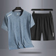 
Woodpecker Father's Day Gift Men's Ice Silk Sports Set 2025 New Summer Thin Quick Dry Dad Running Summer Clothes 16803 Set Black [T-shirt + Shorts] M 80-105Jin [Jin equals 0.5 kg]