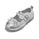Saturday Children's Shoes Girls' Single Shoes 2025 Autumn New Girls Ballet Princess Shoes Mary Jane Shoes Children's Sports Casual Shoes Silver 36 Shoes Inner Length 22.8cm/Suitable for Feet Length 22cm