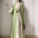 Hanfu Chinese Style Straight Set Full Full of Women's Ancient Costume Costume Dance Ancient Style Dance améliorée Jupe Wei et Jin Style Big Sleeve Shirt Suit Blue Big Sheeve Shirt S