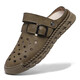 Außensandalen Männer 2025 Neue Baotou -Sandalen Herrenschuhe mit atmungsaktivem, weicher Sohle reiner Mikrofaser -Leder -Sandalen Khaki [Mikrofaserleder A675] 42