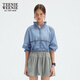 
Teenie Weenie Bear Women's Jacket 2025 Summer New Lightweight Comfortable Fashion Short Stand Collar Top Blue M