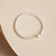Saturday Lucky Yellow 18K Gold Pearl Bracelet Birthday Gift for Women X1912917 Chain Bun Beads About 4.5mm 17cm