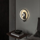 Huayi Luz de pared Fondo Corredor de la pared Sala de estar Bedside Bunds Bedside Light Control de voz LED Nordic Luz inteligente YS854 Negro 20 cm Luz de tres colores