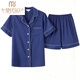Modal High-End-Pyjamas für Frauen in Sommer-Eisseidenshorts und Shorts sexy Frühling und Herbstdünnstil. Seidendicke Strickjacke zweiteiliger Anzug S 3899 Hellgrau L (-118jin [Jin ist gleich 0,5 kg])