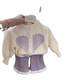 Disney baby girl suit winter two-piece new Korean fashion baby cardigan knitted autumn and winter sweater jacket plus velvet trousers top + pants 100 recommended 90-100cm 1 and a half to 2 years old size