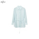 
Eifli (eifini) Eifli commuting relaxed waist lace-up loose shirt for women 2025 summer new basic versatile top for women blue S